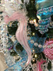 Glittery Seahorses Christmas Holiday Ornaments Set of 3 Glass