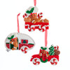 Gingerbread Men Wagon Camper Pickup Truck Christmas Holiday Ornaments Set of 3