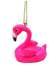 Pink Flamingo Pool Floatie Christmas Holiday Ornament Resin