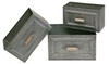 Embossed Galvanized Tin Nesting Drawers Storage Set of 3