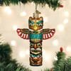 Old World Christmas Totem Pole Holiday Ornament Glass