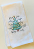 Teal Christmas Holiday Tree Printed Microfiber Waffle Weave Kitchen Dish Towel