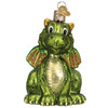 Little Green Dragon Holiday Ornament Glass