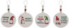 Beaded Gnomes Wood Round Holiday Ornaments Set of 4