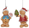 Gingerbread Boy and Girl Christmas Holiday Ornaments Set of 2