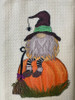 Gnome Witch on Pumpkin Halloween Microfiber Waffle Weave Kitchen Dish Towel