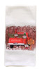 Merry Christmas Gnomes in Red Truck Microfiber Waffle Weave Kitchen Dish Towel