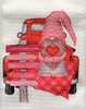Valentine Gnome in Red Truck Be Mine Microfiber Waffle Weave Kitchen Dish Towel