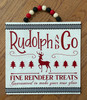 Rudolph and Co Fine Reindeer Treats Holiday Wood Door Hanger 11.75 Inches