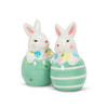 Bunny in Painted Egg Salt and Pepper Shakers Ceramic