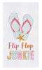 Flip Flop Junkie Embroidered Flour Sack Kitchen Dish Towel