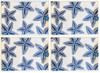 Coastal Starfish Blue and White Placemats Set of 4 Printed Cotton