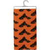 Batty Doesn't Even Cover It Bat Black and Orange Halloween Kitchen Dish Towel