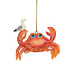 Crab with Seagull Perched on His Claw Christmas Holiday Ornament