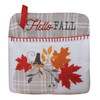 Harvest Blessings Gray and White Plaid Hello Fall Kitchen Pocket Mitt