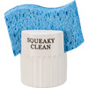 Squeaky Clean Farmhouse Kitchen Sponge Holder Black and White Stoneware