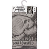 Halloween Lets Get Halloweird Skeletons Black White Kitchen Dish Towel Cotton