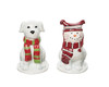 Ready for Winter Christmas Puppy Dog and Kitty Cat Salt and Pepper Shaker Set