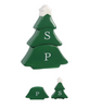 Green Christmas Tree White Star Topper Stacked Salt and Pepper Shaker Set