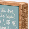 Sun Sand and Drink in My Hand Box Mini Tier Tray Sign 3.5 Inches