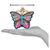Fanciful Butterfly Pink and Blue Christmas Holiday Ornament Blown Glass