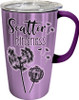 Scatter Kindness Purple Stainless Travel Mug with Plastic Lid 18 Ounces