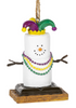 Smores Mardi Gras Man and Woman Christmas Holiday Ornaments Set of 2