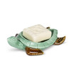 Green Tortoise Turtle Soap Dish Bath or Kitchen Porcelain Embossed Details