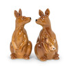 Kangaroo Family Mom Dad and Baby in Pouch Salt and Pepper Shaker Set
