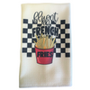 Fluent in French Fries Funny Microfiber Waffle Weave Kitchen Towel