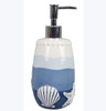 Coastal Starfish Seashells Ombre Soap Lotion Dispenser Ceramic Kitchen or Bath