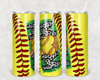 Softball Mom Leopard Glitter and Laces 20 Oz Skinny Tumbler w/Lid and Straw