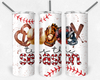 Baseball Season Take Me to Ball Game 20 Oz Skinny Metal Tumbler w/Lid and Straw