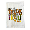 Trick or Treat Bats and Candy Corn Halloween Flour Sack Kitchen Towel