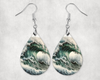 Big Waves in Ocean Surfers Dream Teardrop Earrings 1.5 Inch Dangle Pierced Ears