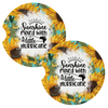 Sunshine Mixed With Little Hurricane Sassy Coasters for Car Cup Holders Set of 2