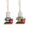 Naughty and Nice Smores Christmas Holiday Ornaments Set of 2