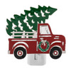 Red Truck with Christmas Tree Electric Night Light 7 Watt Bulb Red and Green