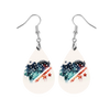 Red White Blue Stars Stripes Patriotic USA 4th of July Teardrop Earrings