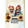 Chickens and Sunflowers Crazy Friends Microfiber Waffle Weave Kitchen Dish Towel