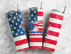 Merica Patriotic USA 20 Oz Skinny Metal Tumbler w/Lid and Straw