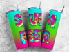 Summer Tie Dye Colors 20 Oz Skinny Metal Tumbler w/Lid and Straw