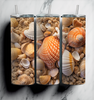 Treasure Trove of Seashells 20 Oz Skinny Metal Tumbler w/Lid and Straw