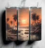 Palm Trees and Orange Sunset 20 Oz Skinny Metal Tumbler w/Lid and Straw