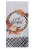 Black and White Gingham Pumpkin Be Blessed Dual Purpose Kitchen Terry Towel