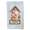 Life is Short Eat Dessert First Snarky Pig Waffle Weave Kitchen Dish Towel