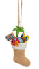 Sandy Beach Fun Filled Stockings Christmas Holiday Ornaments Set of 2