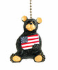 Black Bear Holding US Flag Ceiling Fan Pull or Light Pull Chain