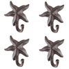 Antiqued Starfish Single Hook Set of 4 Cast Iron Reproduction