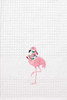 Tropical Pink Flamingo Christmas Lights Embroidered Waffle Weave Kitchen Towel